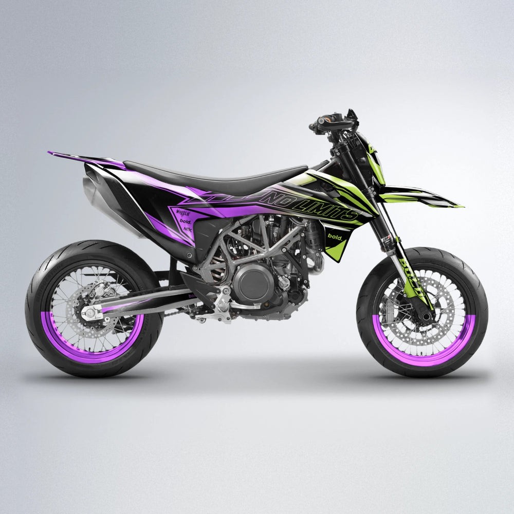 ARTTU STENBERG KTM SMC 690 supermoto graphics kit in Purple & Yellow