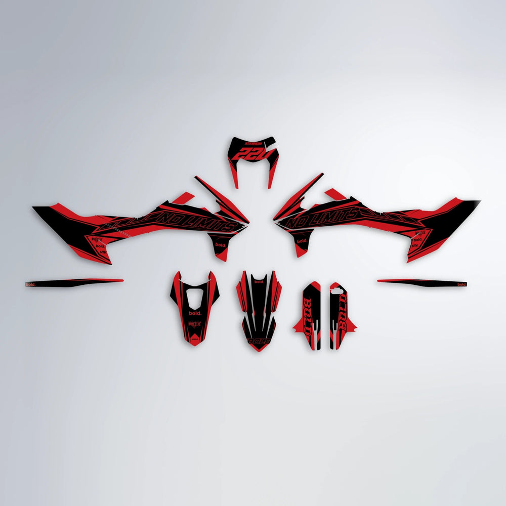 ARTTU STENBERG KTM SMC 690 graphics kit parts layout in Red