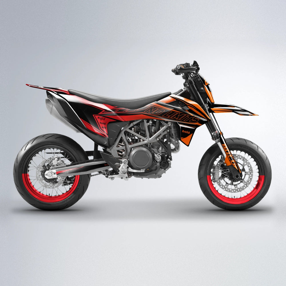ARTTU STENBERG KTM SMC 690 supermoto graphics kit in Red & Orange