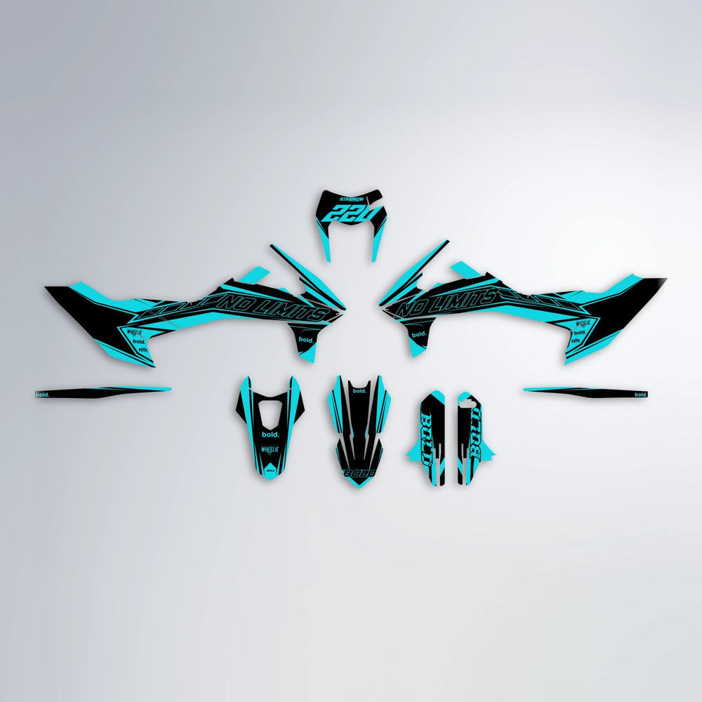 ARTTU STENBERG KTM SMC 690 graphics kit parts layout in Teal