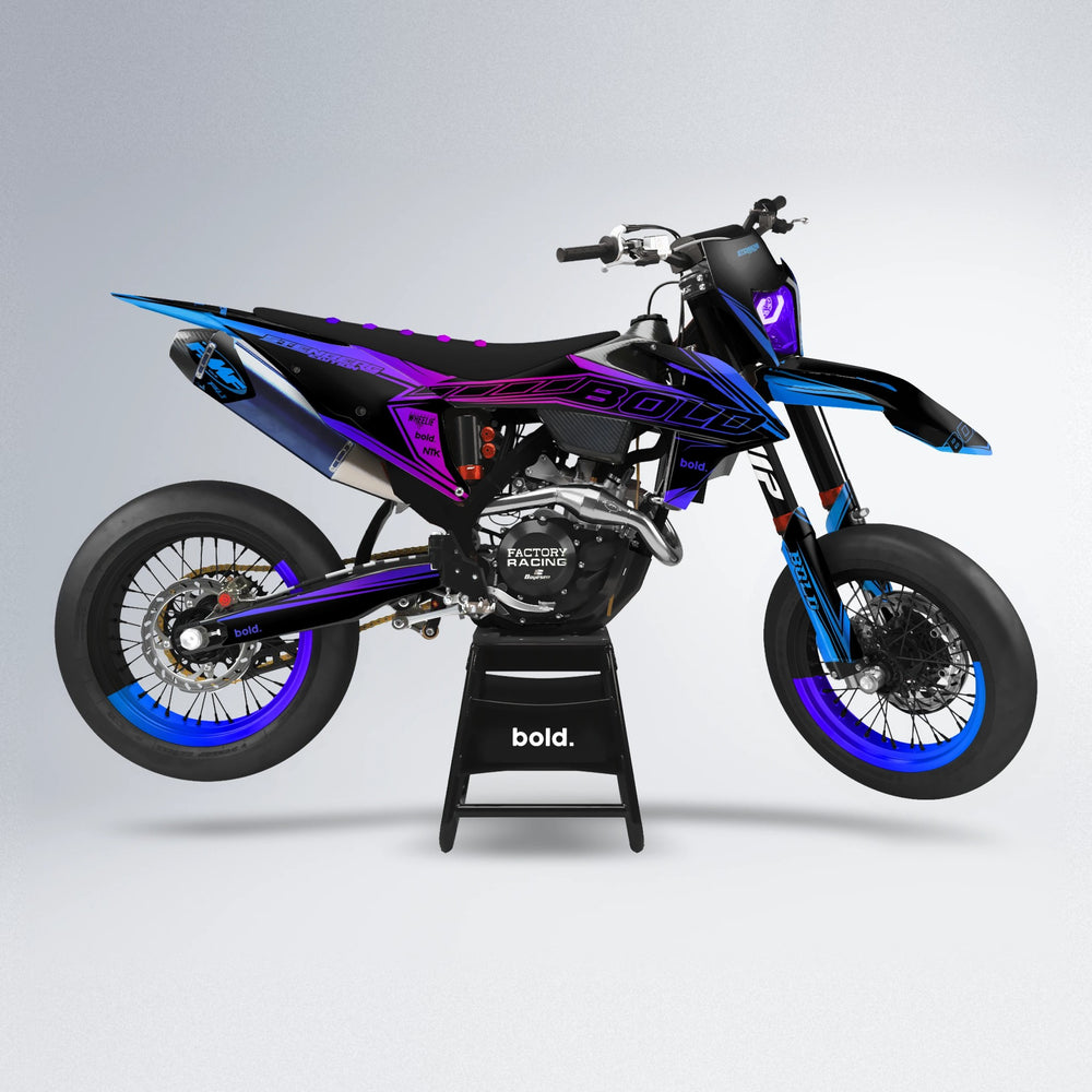 ARTTU STENBERG supermoto graphics kit in Blue Purple Fade