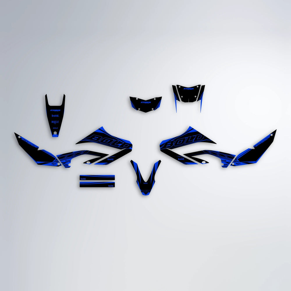 ARTTU STENBERG Yamaha WR 125X graphics kit parts layout in Blue