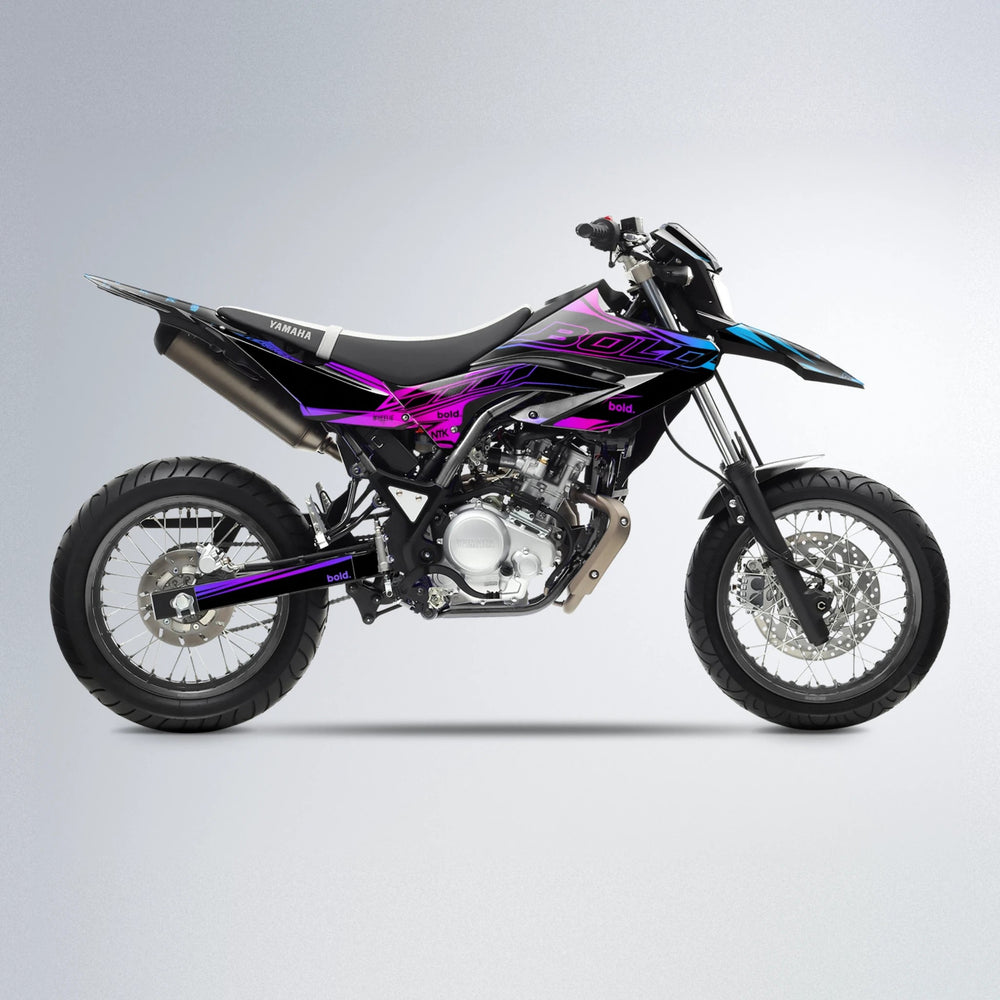 ARTTU STENBERG Yamaha WR 125X supermoto graphics kit in Blue Purple Fade