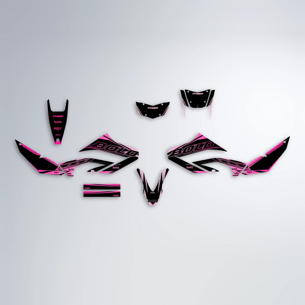 ARTTU STENBERG Yamaha WR 125X graphics kit parts layout in Flamingo