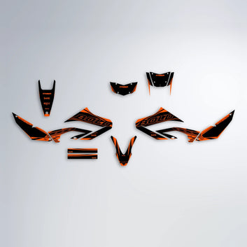 ARTTU STENBERG Yamaha WR 125X graphics kit parts layout in Orange