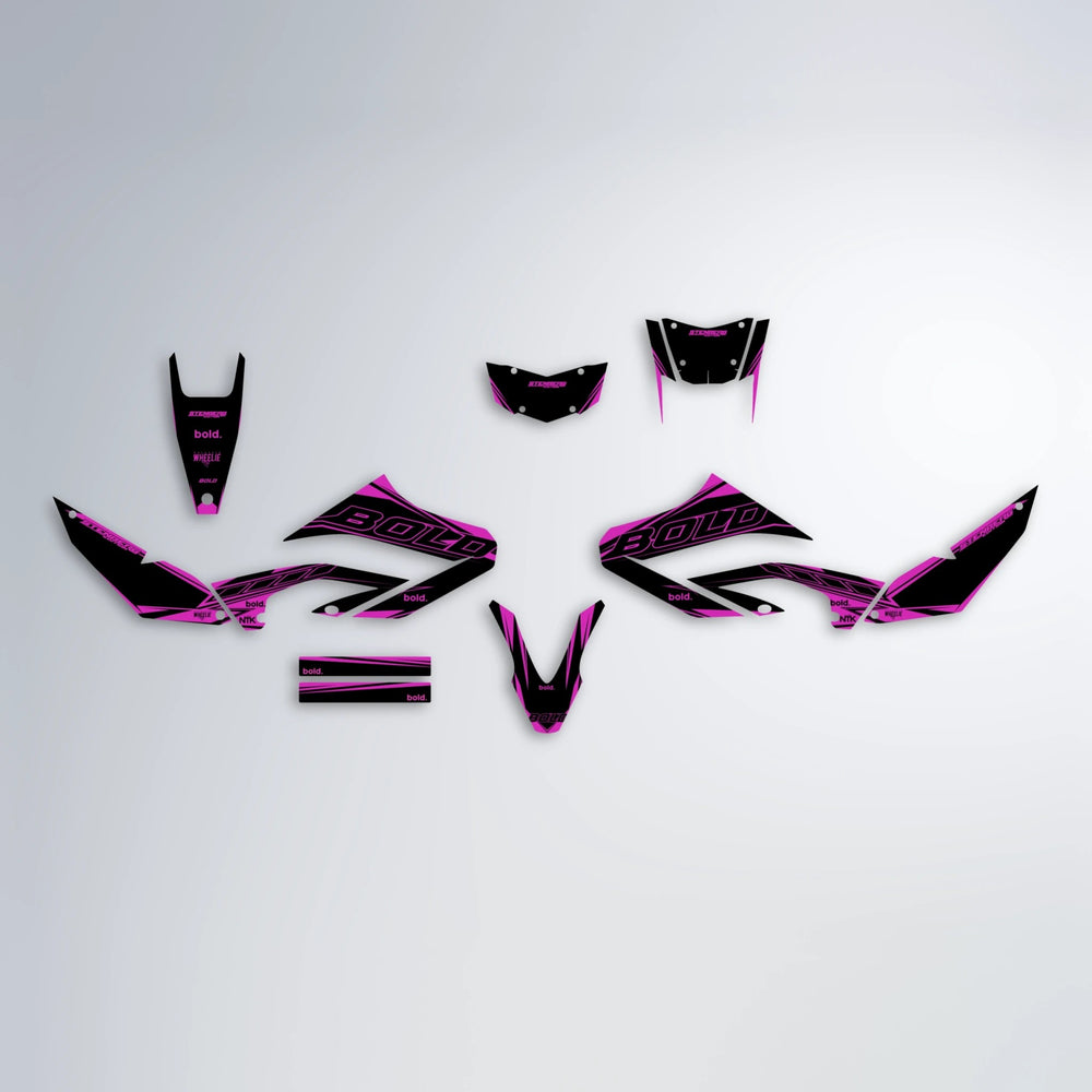ARTTU STENBERG Yamaha WR 125X graphics kit parts layout in Pink