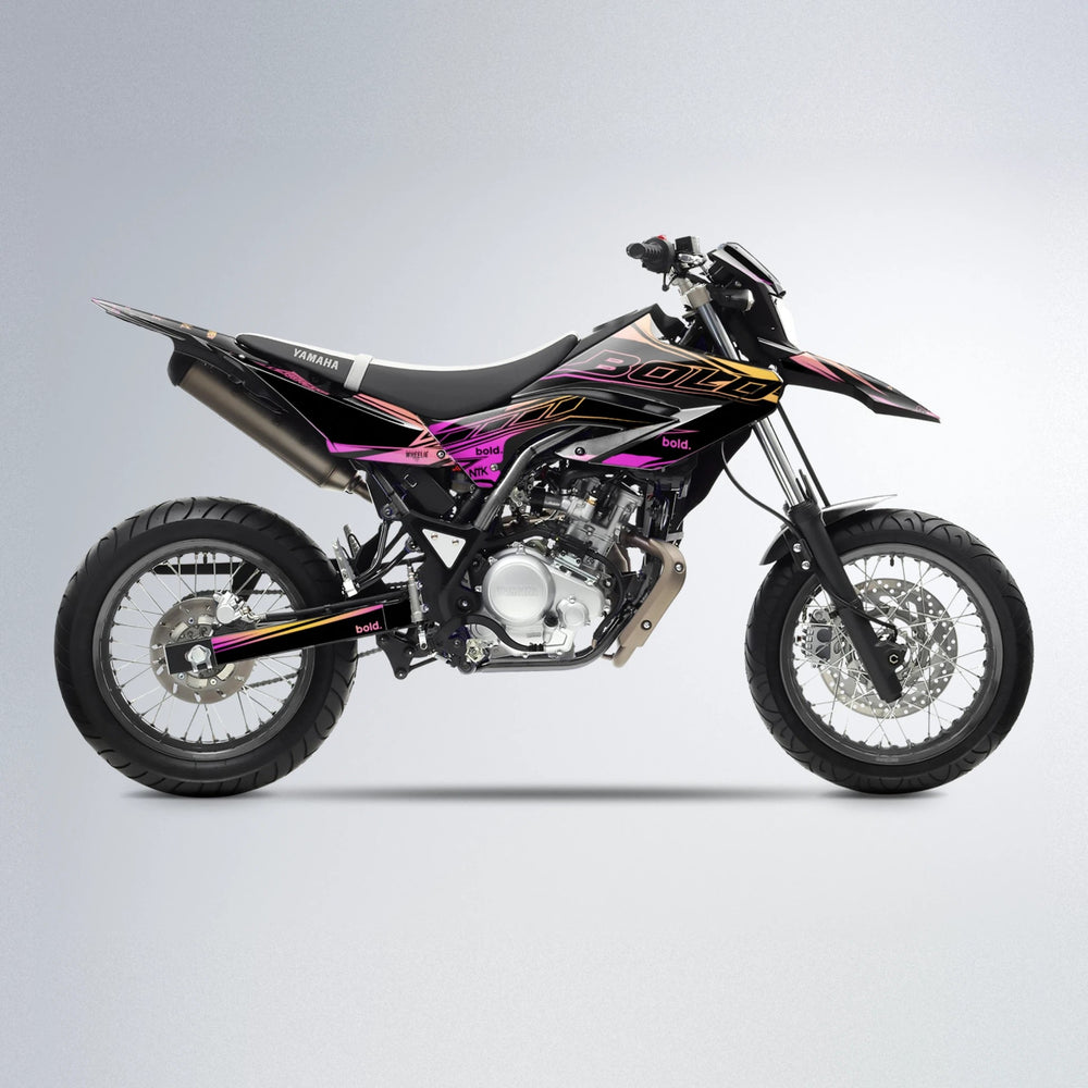 ARTTU STENBERG Yamaha WR 125X supermoto graphics kit in Pink & Yellow