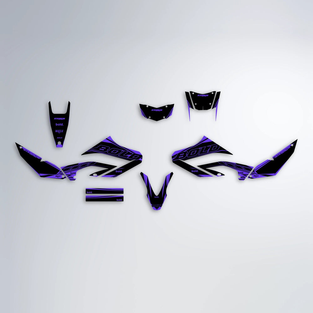 ARTTU STENBERG Yamaha WR 125X graphics kit parts layout in Purple