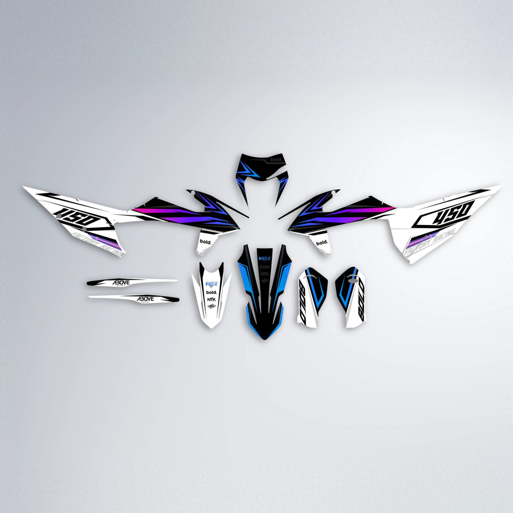 ASCEND graphics kit parts layout in Blue Purple Fade