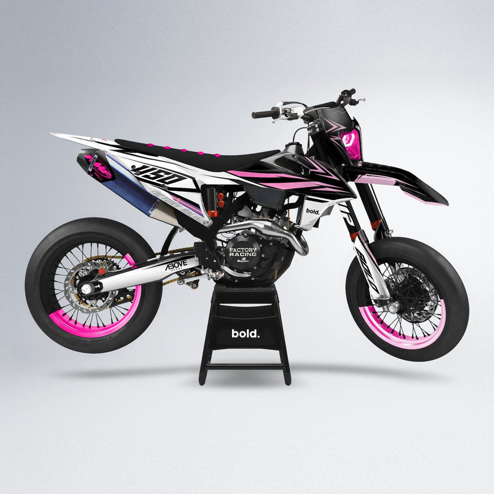 ASCEND supermoto graphics kit in Flamingo