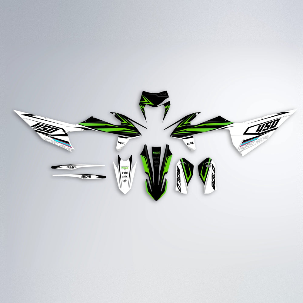 ASCEND graphics kit parts layout in Green
