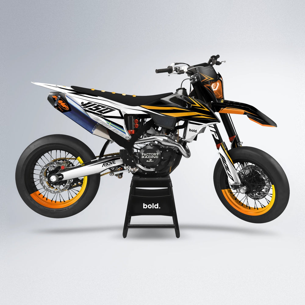 ASCEND supermoto graphics kit in Orange & Yellow
