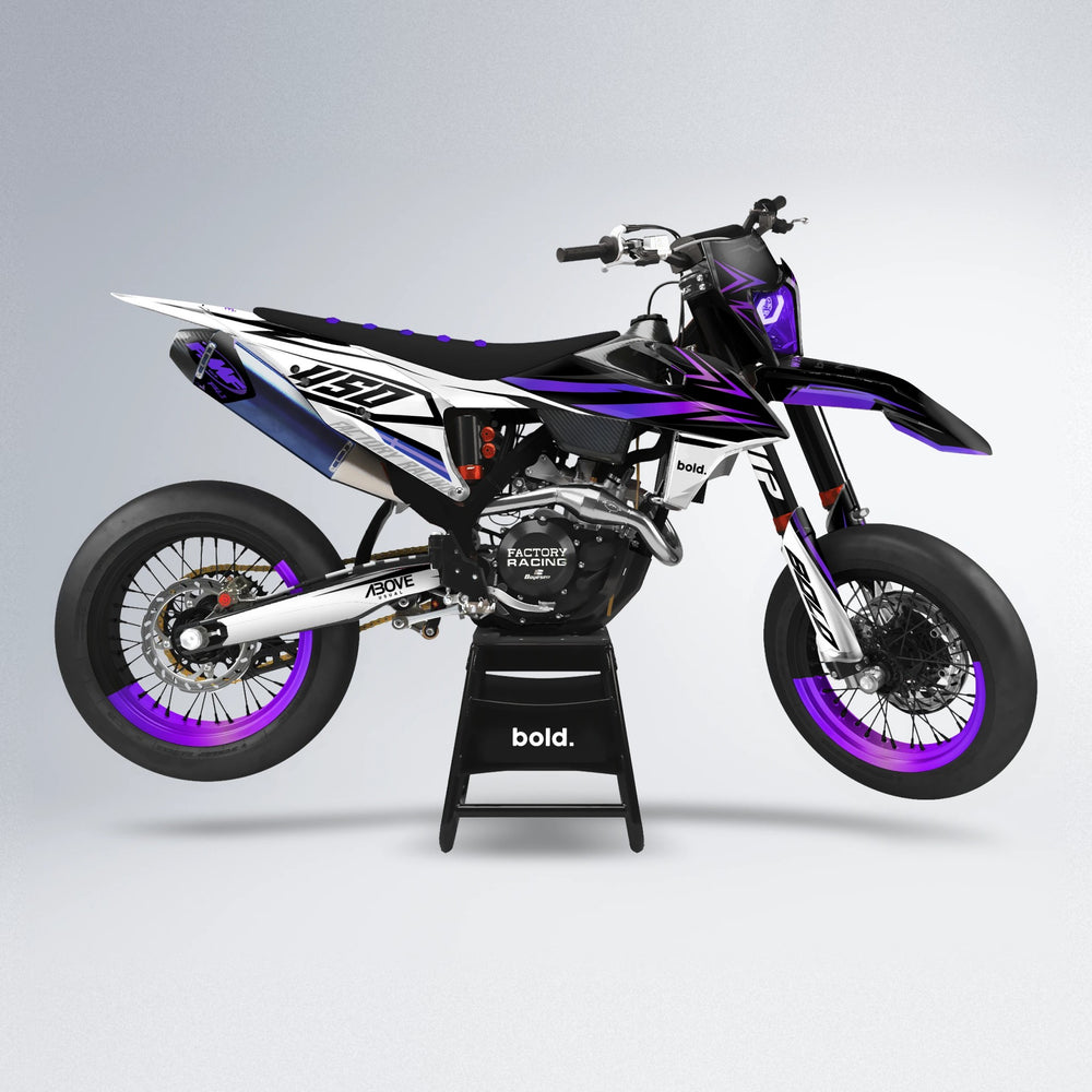ASCEND supermoto graphics kit in Purple Chrome