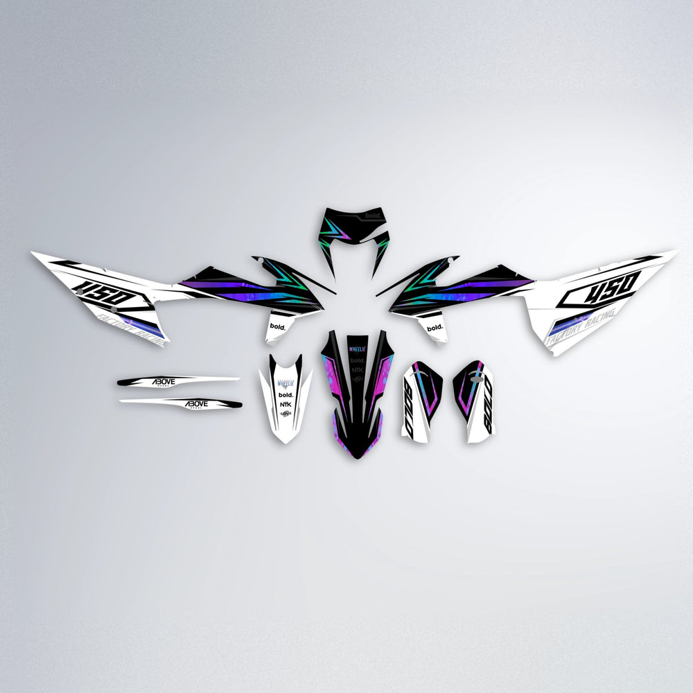 ASCEND graphics kit parts layout in Purple Holo