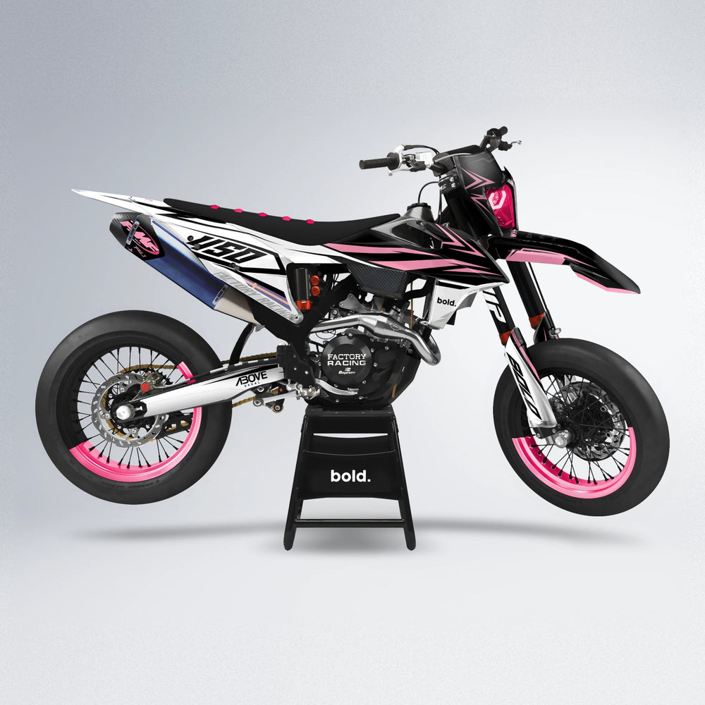 ASCEND supermoto graphics kit in Sakura Pink