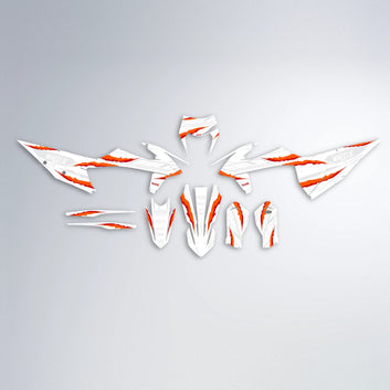 ATTACK graphics kit parts layout in White-Orange