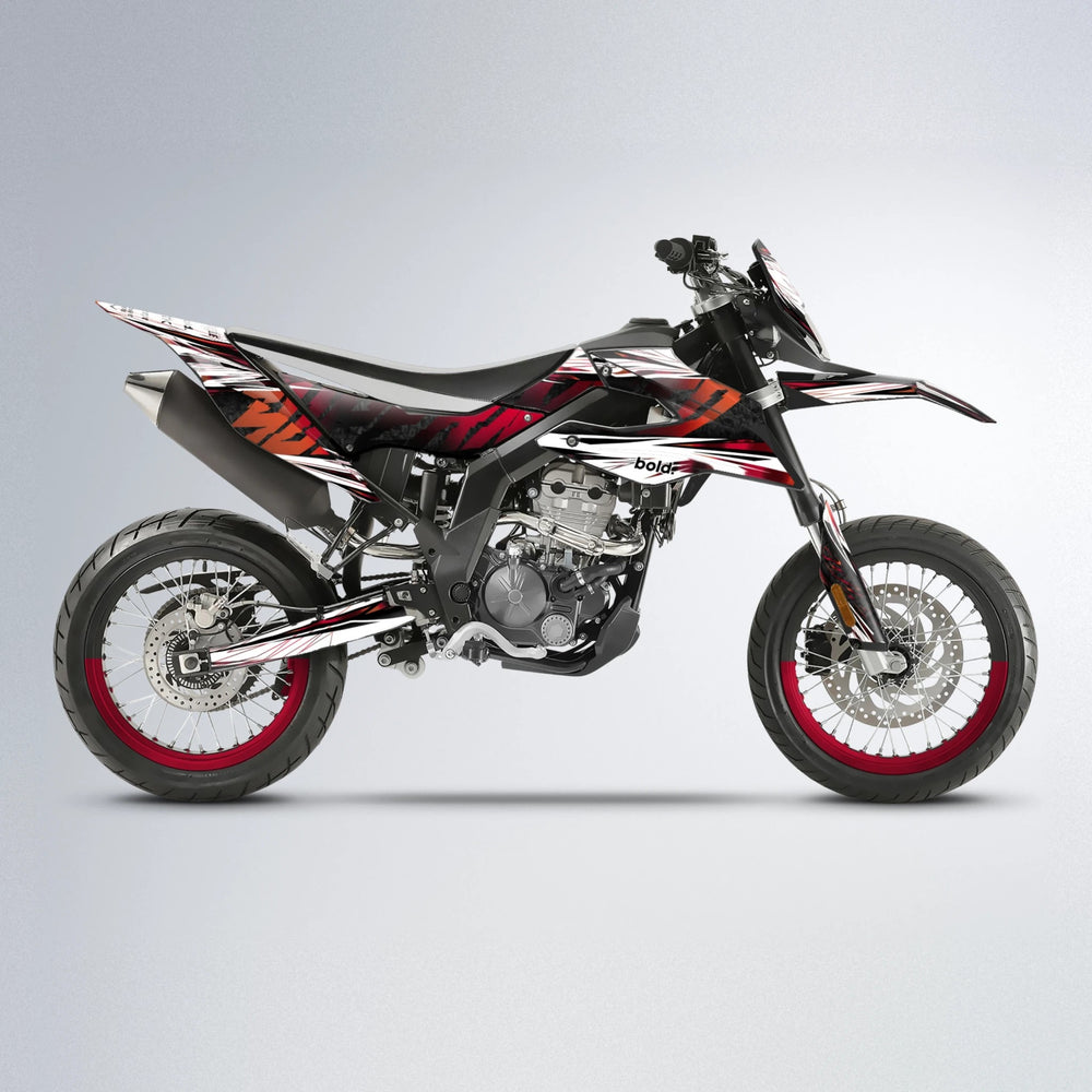BENJIS Aprilia SX 125 supermoto graphics kit in Black & Red