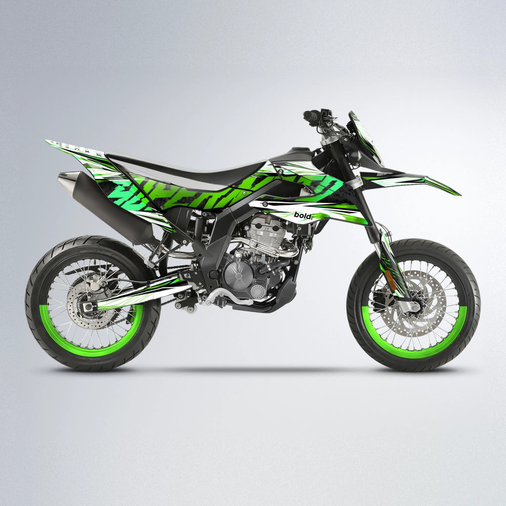 BENJIS Aprilia SX 125 supermoto graphics kit in Green