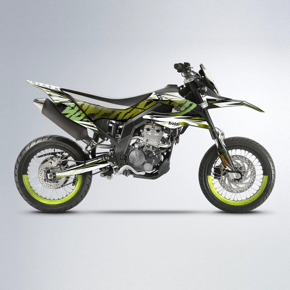BENJIS Aprilia SX 125 supermoto graphics kit in Olive