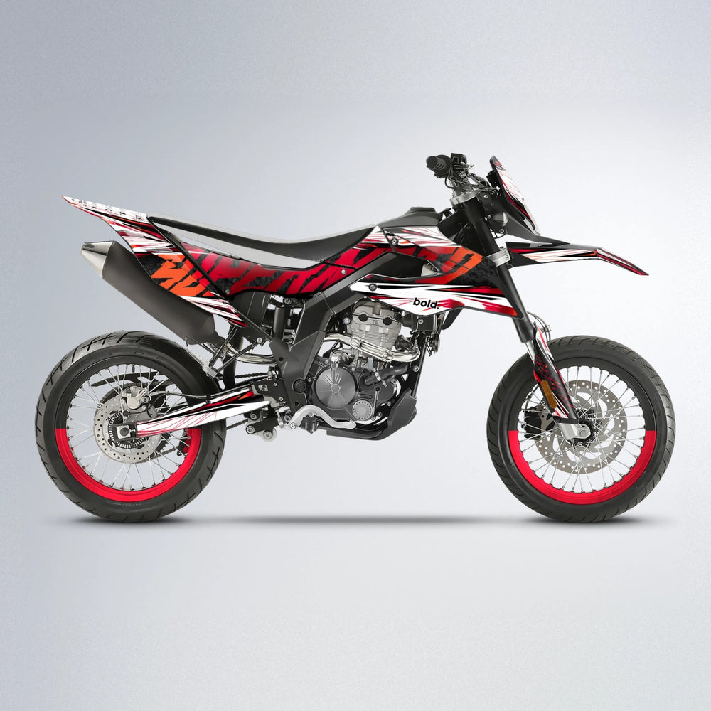 BENJIS Aprilia SX 125 supermoto graphics kit in Red