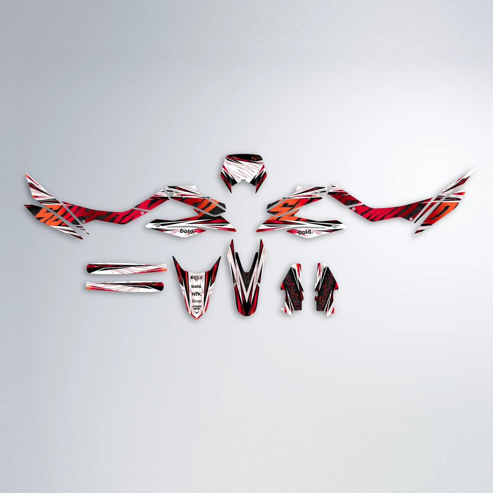 BENJIS Aprilia SX 125 graphics kit parts layout in Red