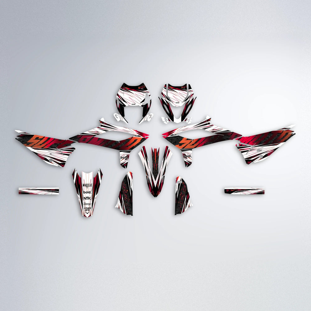 BENJIS Beta graphics kit parts layout in Black & Red