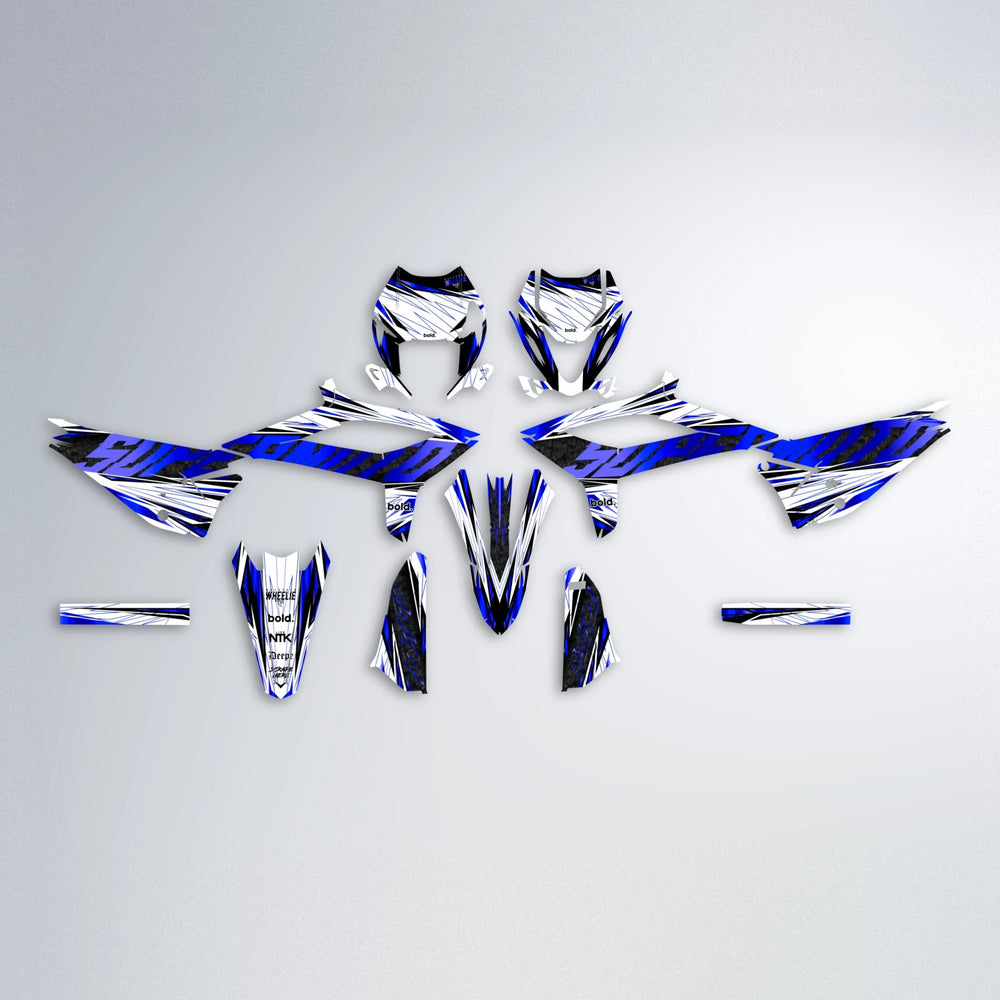 BENJIS Beta graphics kit parts layout in Blue