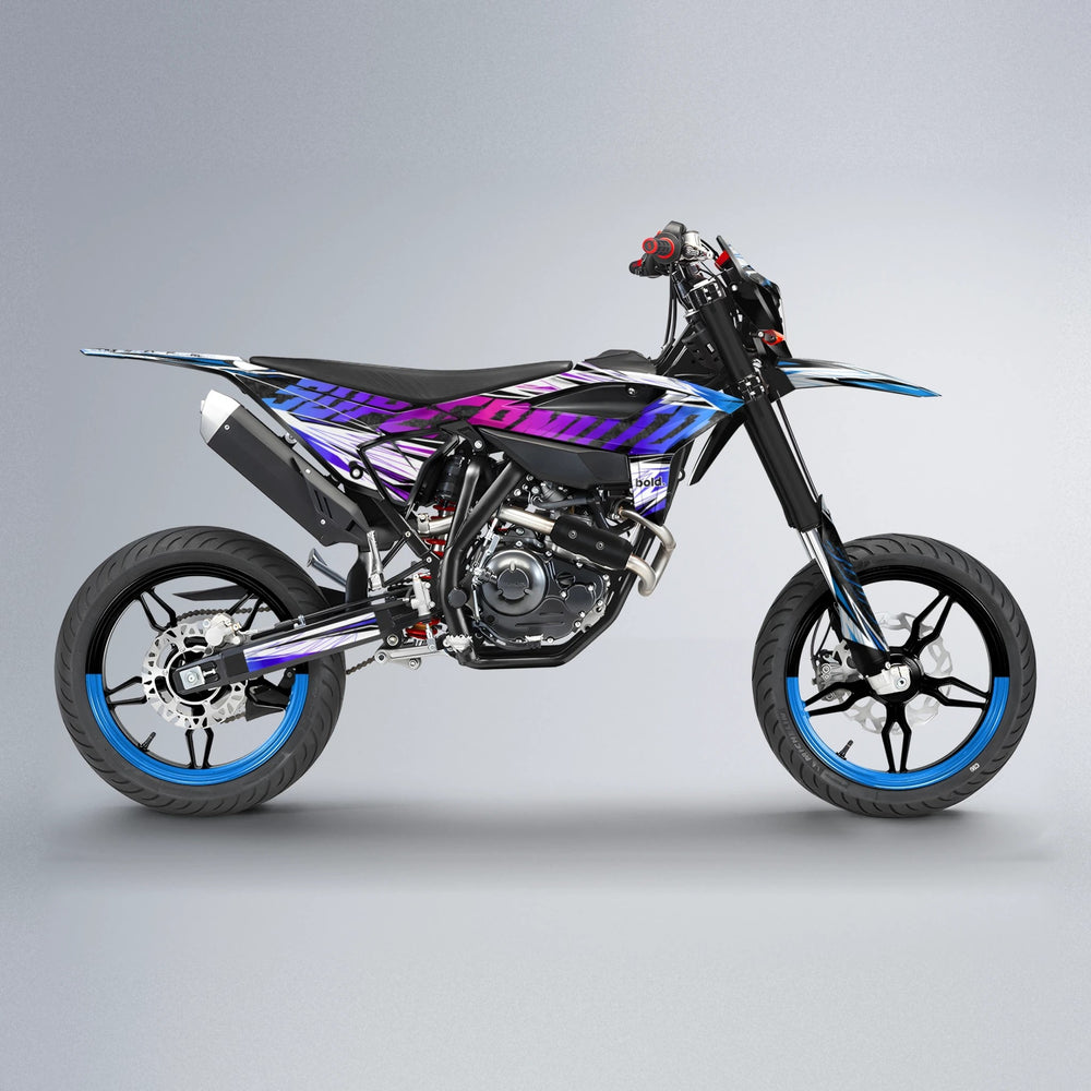 BENJIS Beta supermoto graphics kit in Blue Purple Fade