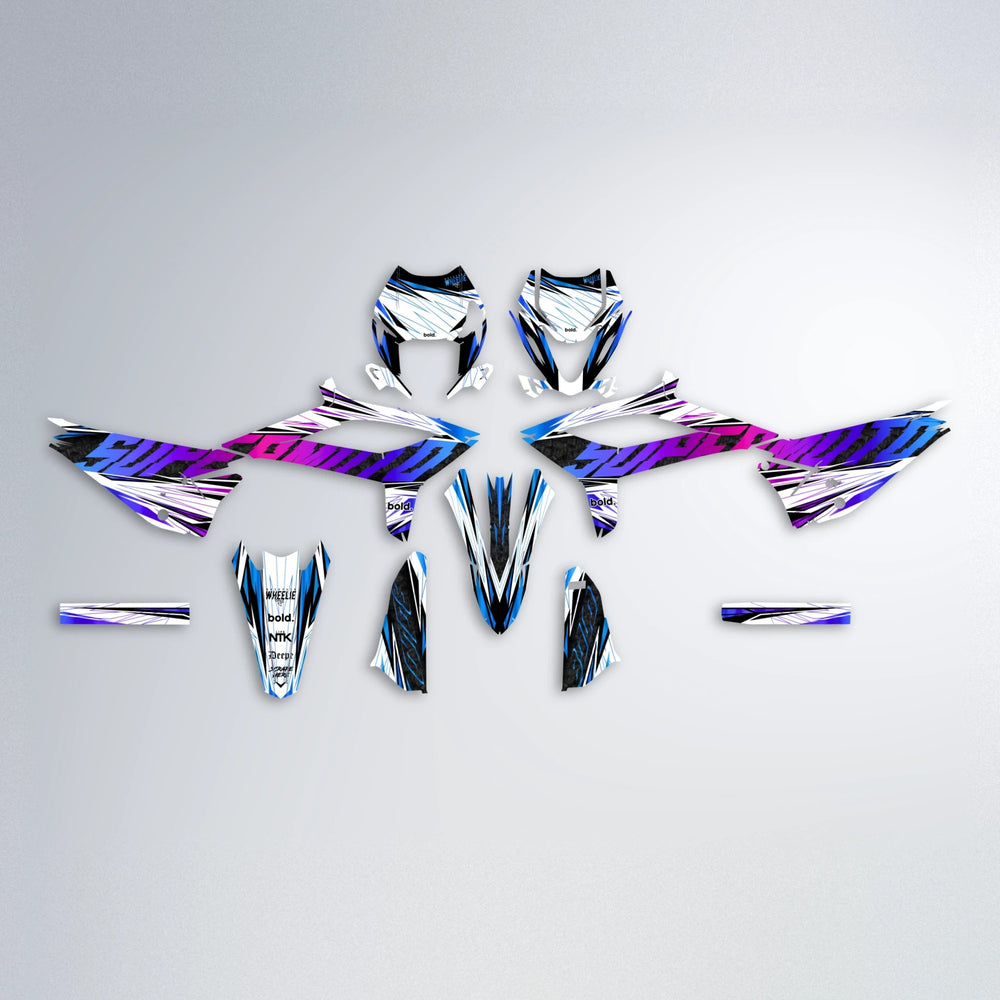 BENJIS Beta graphics kit parts layout in Blue Purple Fade