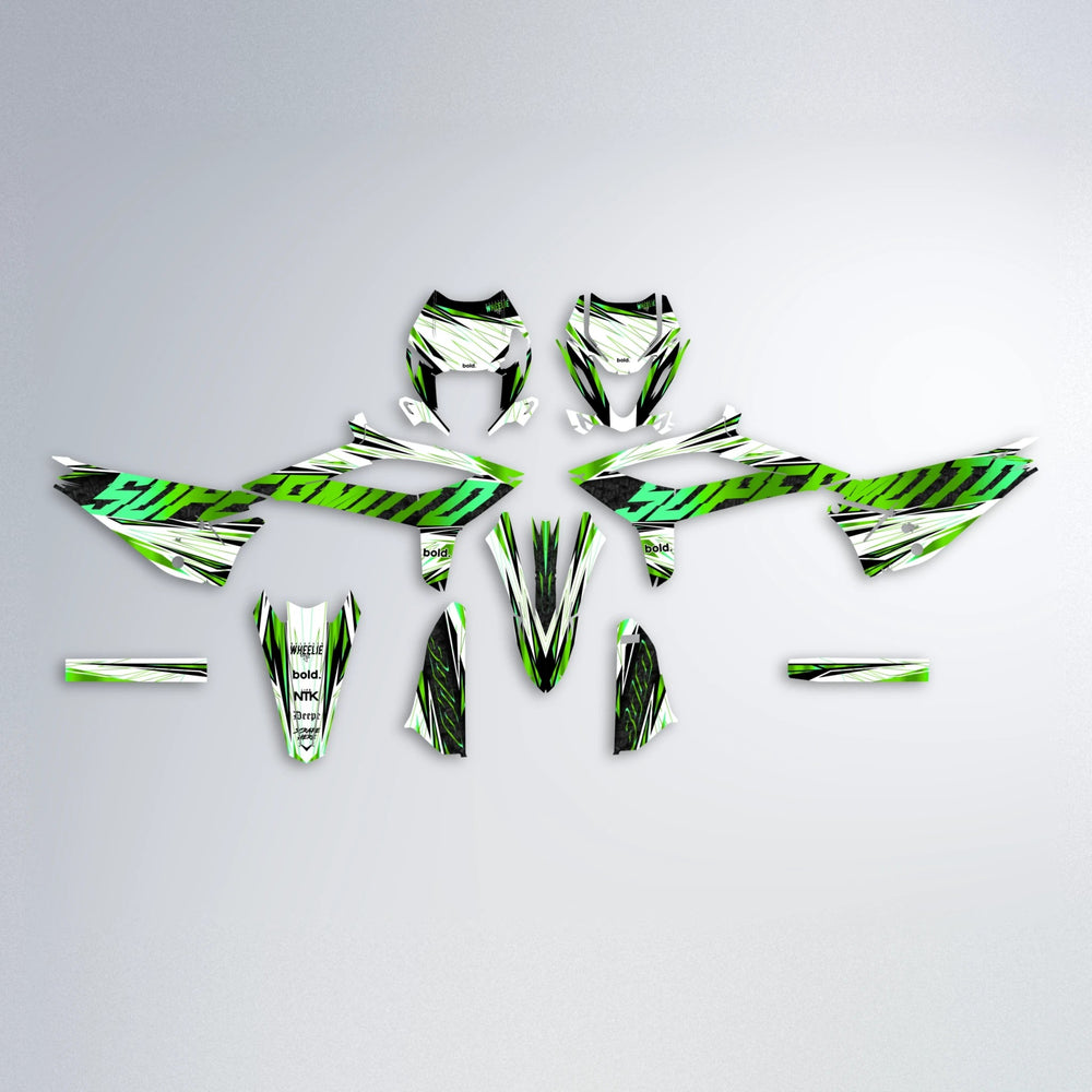 BENJIS Beta graphics kit parts layout in Green