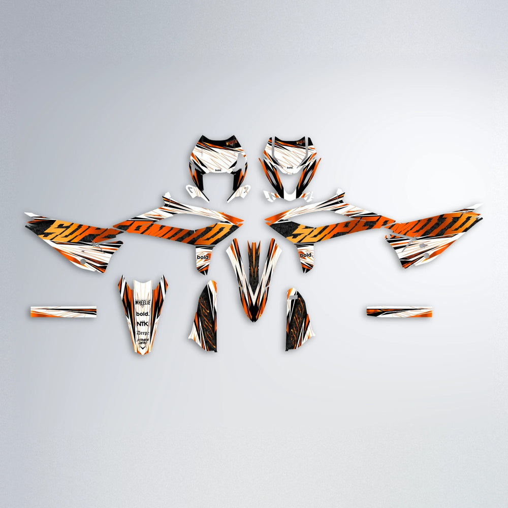 BENJIS Beta graphics kit parts layout in Orange