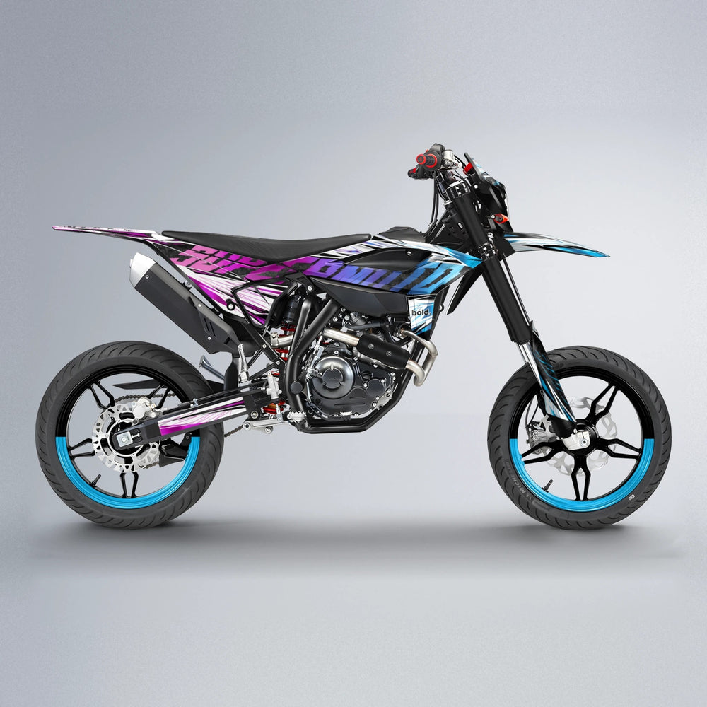 BENJIS Beta supermoto graphics kit in Pink & Light Blue