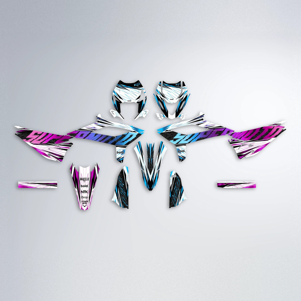 BENJIS Beta graphics kit parts layout in Pink & Light Blue