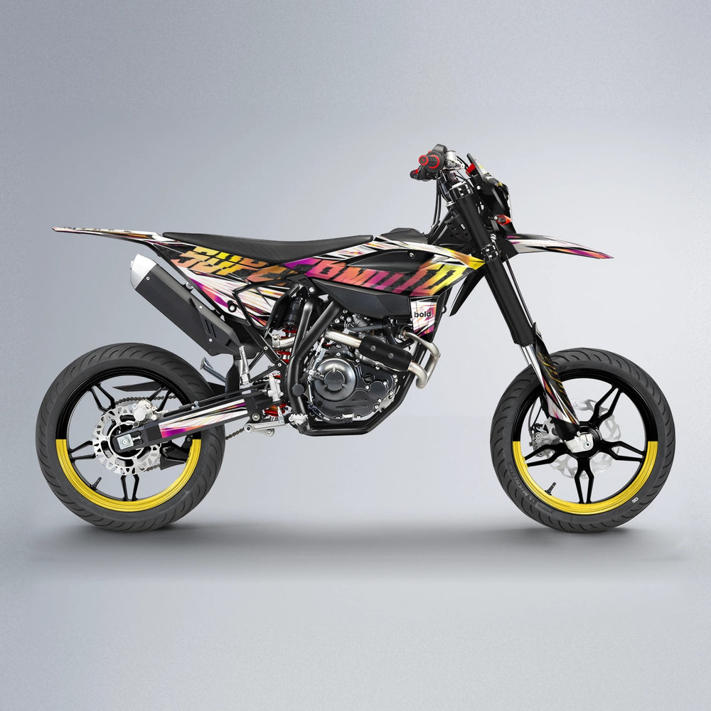 BENJIS Beta supermoto graphics kit in Pink & Yellow