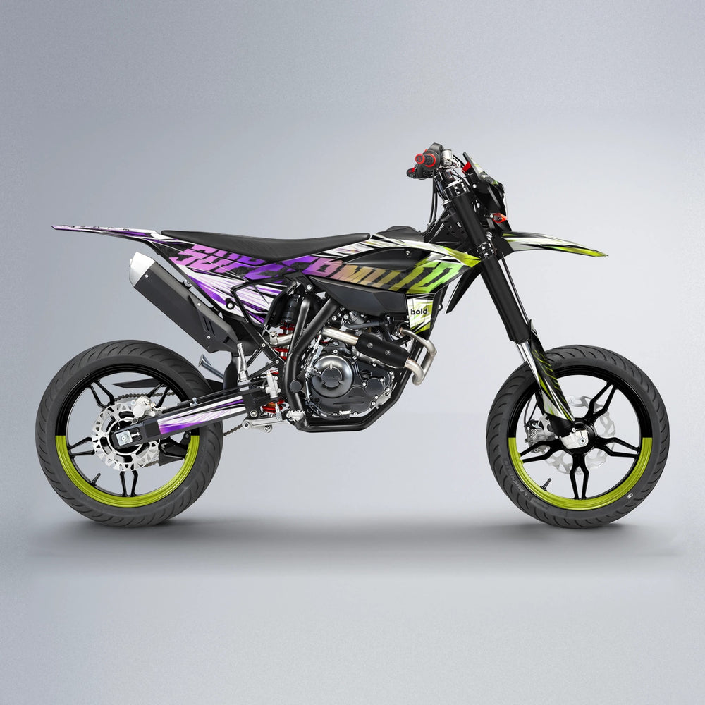 BENJIS Beta supermoto graphics kit in Purple & Yellow