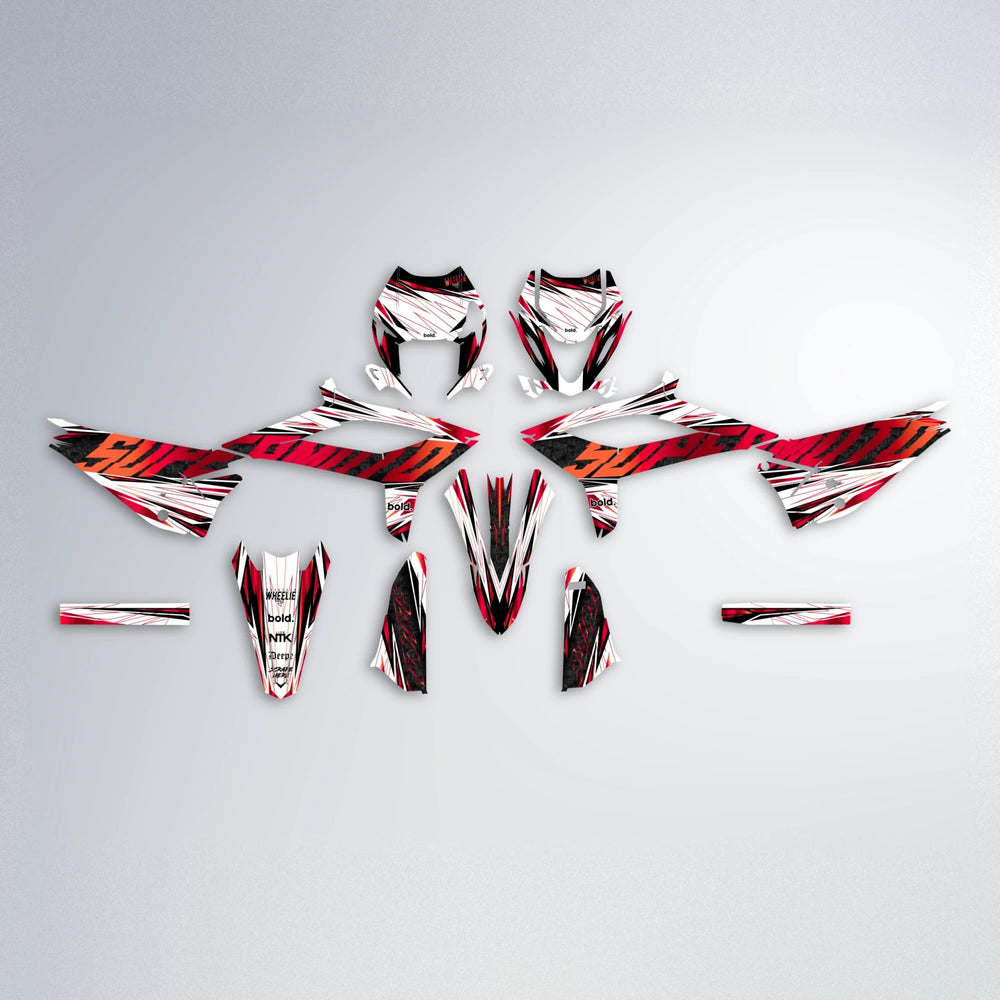 BENJIS Beta graphics kit parts layout in Red