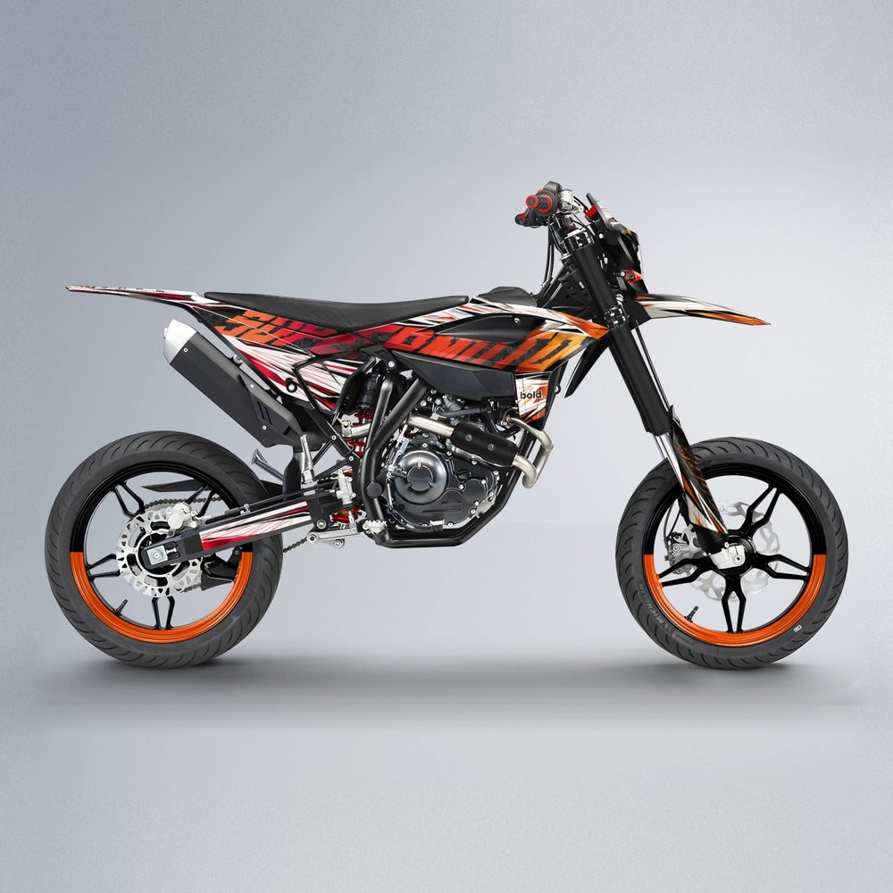 BENJIS Beta supermoto graphics kit in Red & Orange