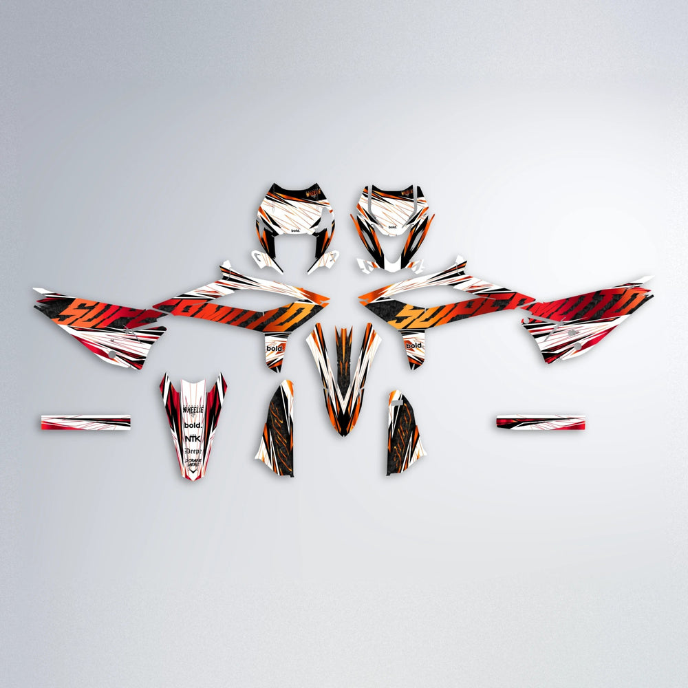 BENJIS Beta graphics kit parts layout in Red & Orange
