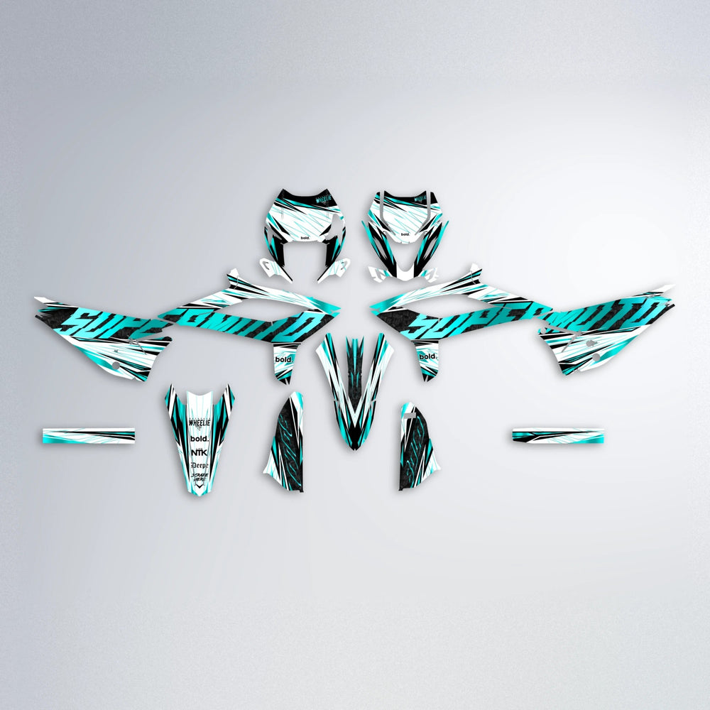 BENJIS Beta graphics kit parts layout in Teal