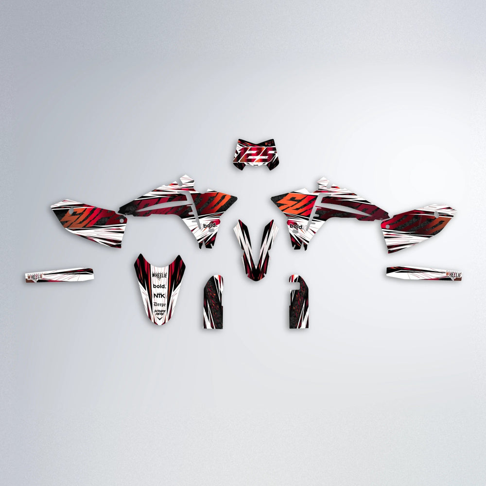 BENJIS Fantic graphics kit parts layout in Black & Red
