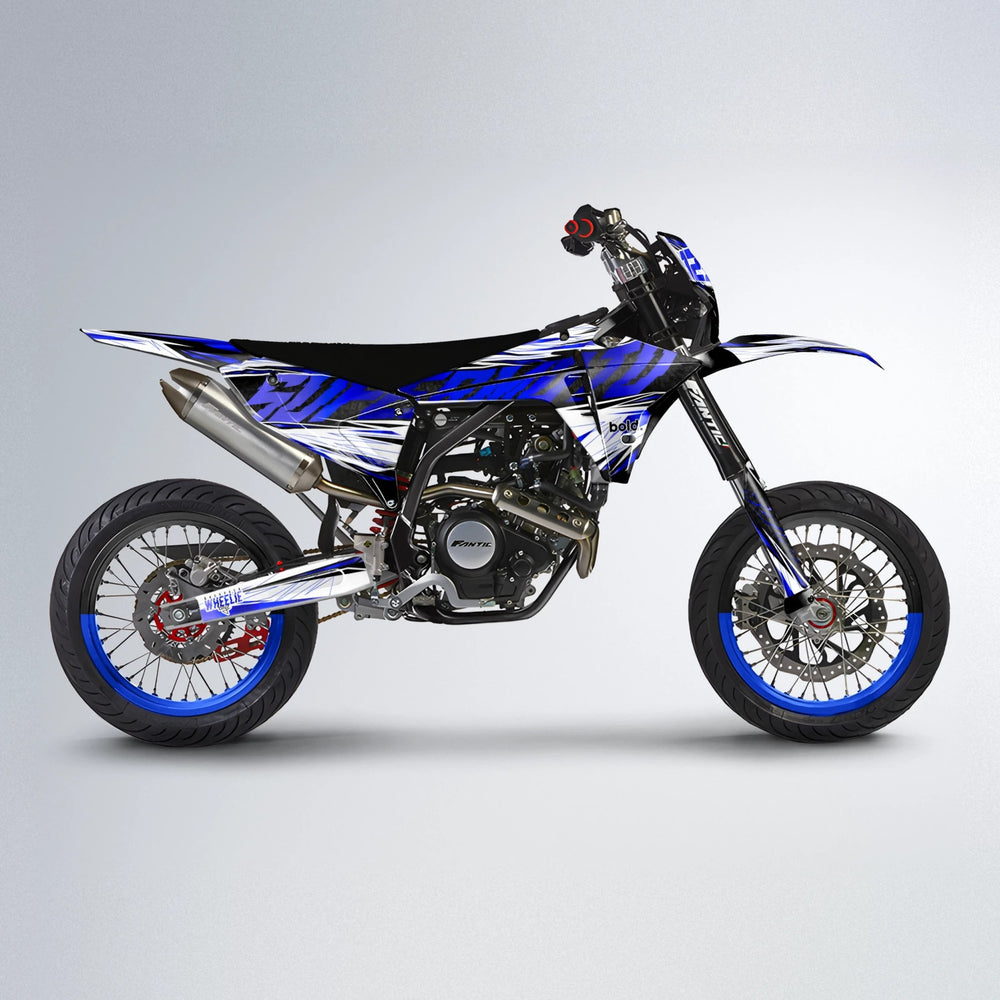 BENJIS Fantic supermoto graphics kit in Blue