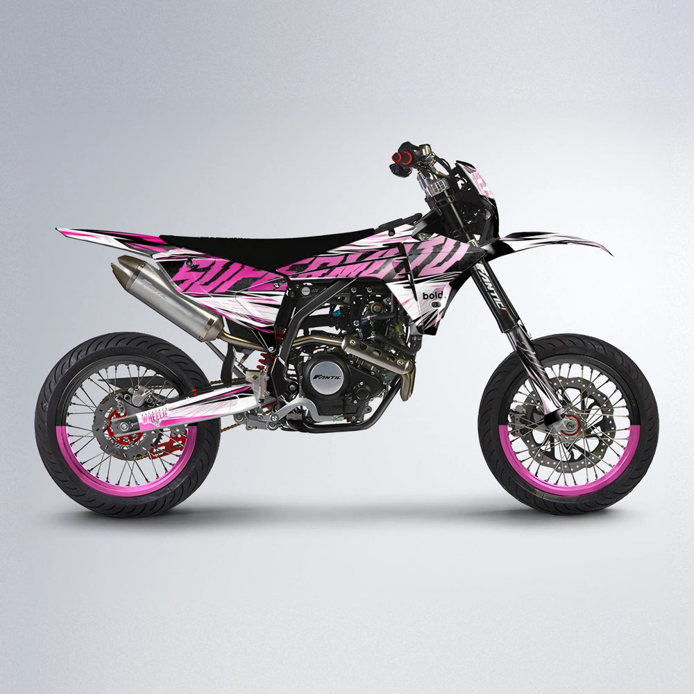 BENJIS Fantic supermoto graphics kit in Flamingo