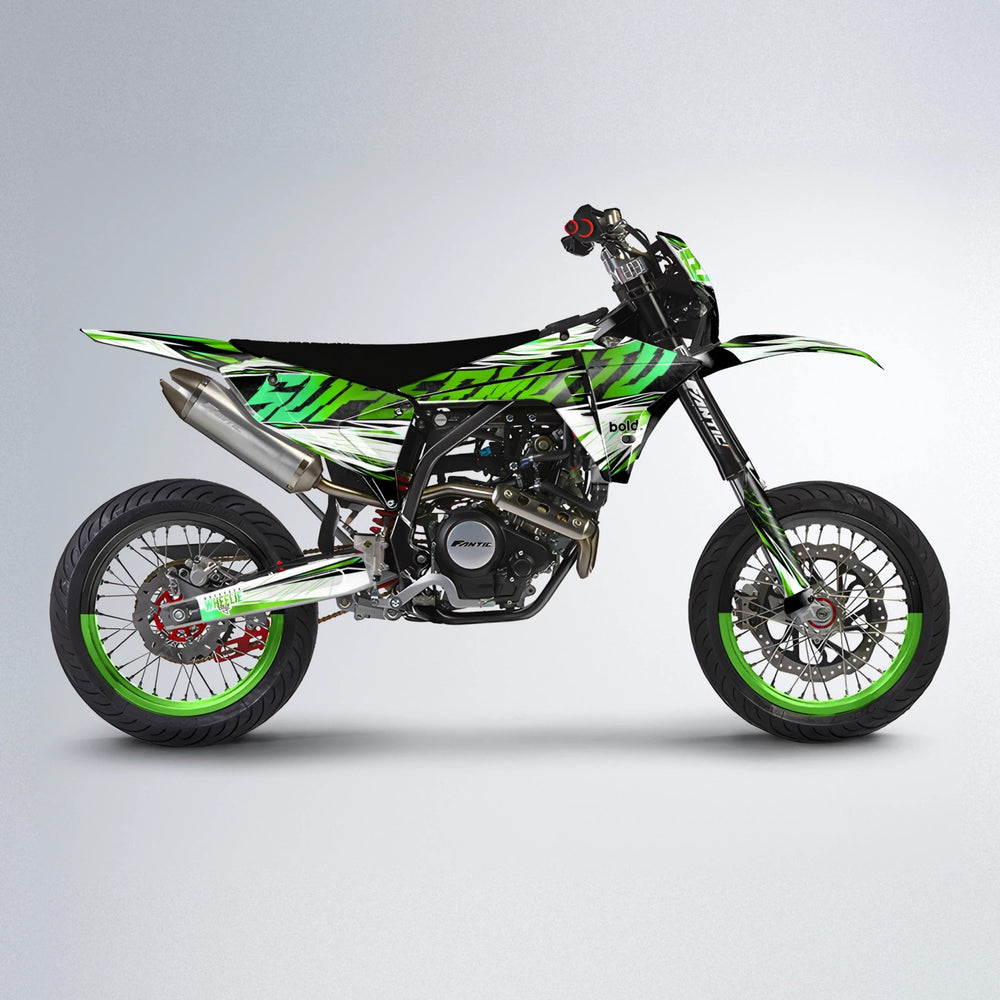 BENJIS Fantic supermoto graphics kit in Green