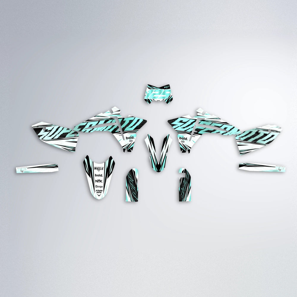 BENJIS Fantic graphics kit parts layout in Mint