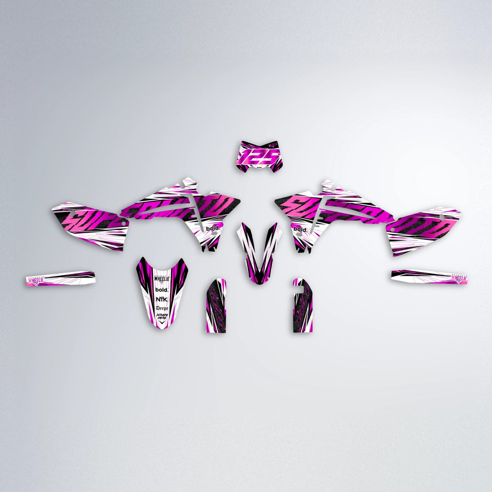 BENJIS Fantic graphics kit parts layout in Pink