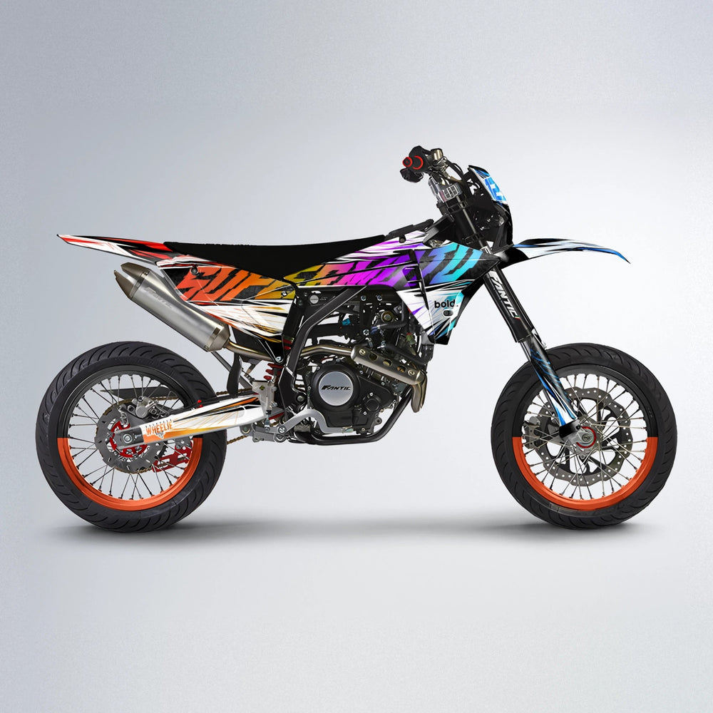 BENJIS Fantic supermoto graphics kit in Sunset Fade