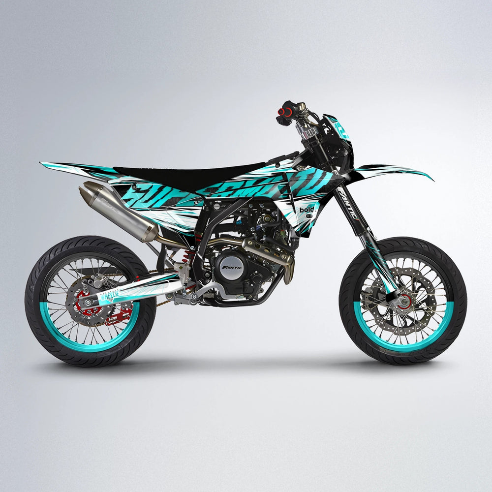 BENJIS Fantic supermoto graphics kit in Teal