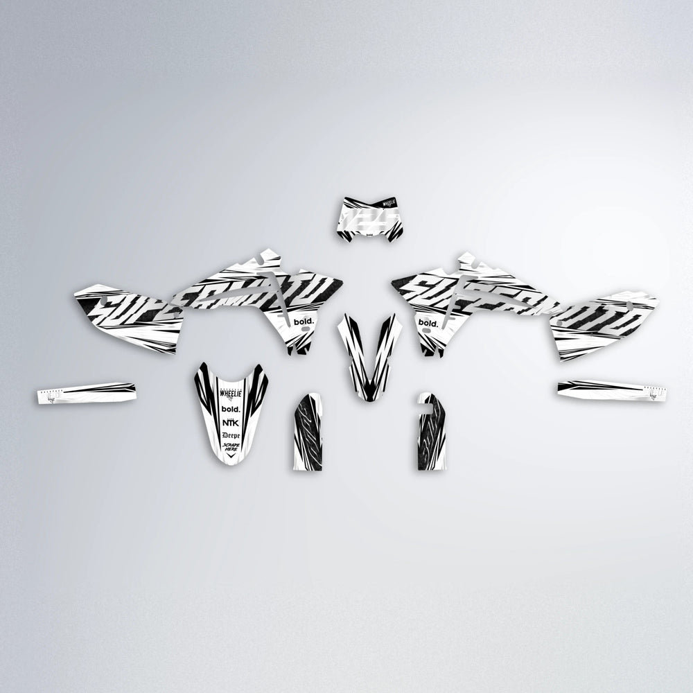 BENJIS Fantic graphics kit parts layout in White
