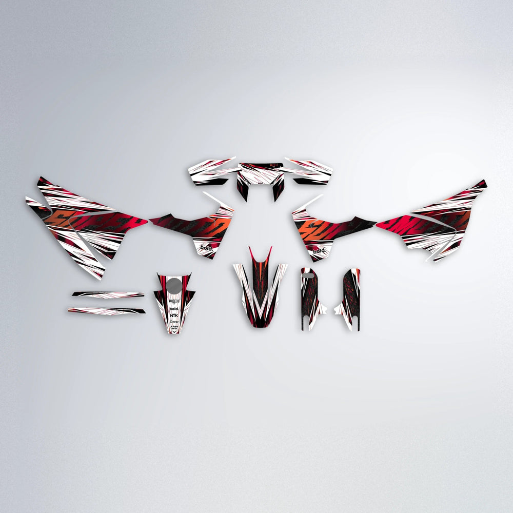 BENJIS Husqvarna 701 graphics kit parts layout in Black & Red