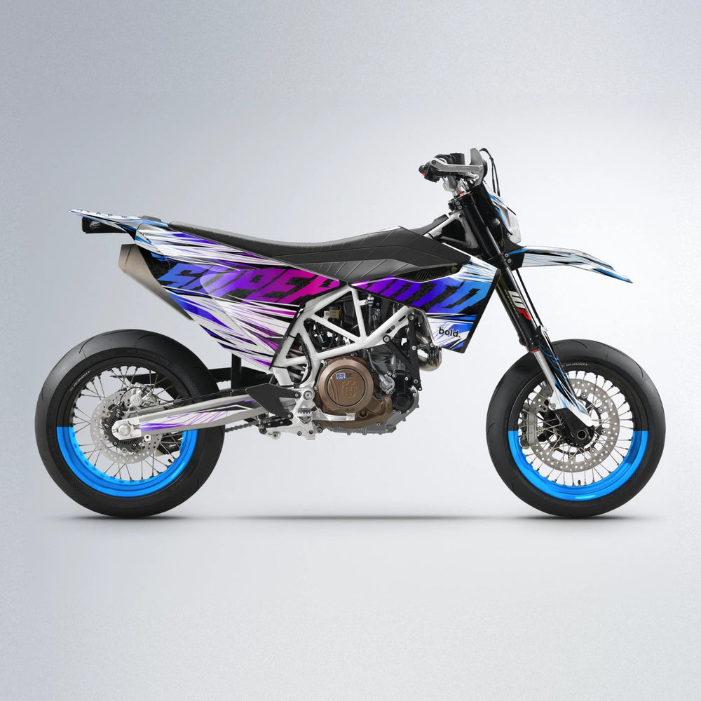 BENJIS Husqvarna 701 supermoto graphics kit in Blue Purple Fade
